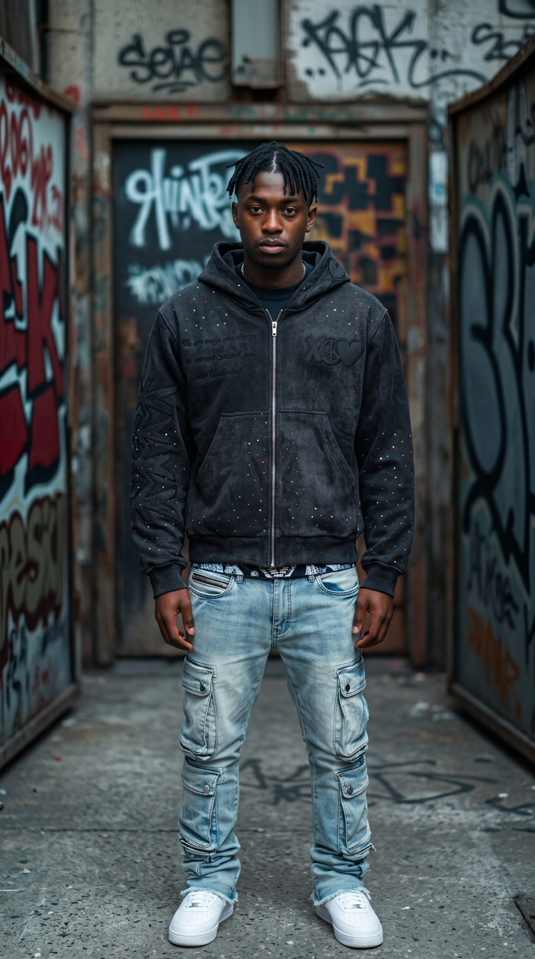 Paint the Planet Zip-Up black