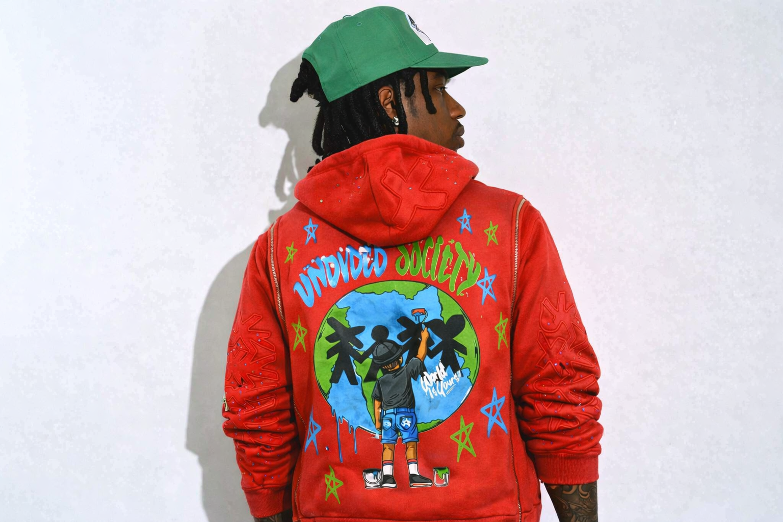Paint the planet zip-up Red